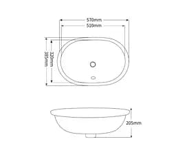 Раковина накладна Mixxus PREMIUM ELLIPSE-1701 з переливом (MP6566) - мініатюра 3