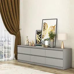 Тумба під телевізор MebelStar Нео 6Ш 180x43x53 см Сіра мишка (MBS-1295)