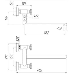 Змішувач для ванни Globus Lux DUKAT SD4-108 - мініатюра 4
