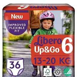 Підгузки-трусики Libero Up&Go 6 (13-20 кг), 36 шт.