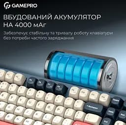Клавиатура игровая механическая GamePro MK-305-BL Asgard Drakkar Keychron Super Red Switch Bluetooth 5.2/2.4 ГГц/USB Blue - мініатюра 12