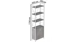 Етажерка 4/60 Ferrum-decor Серії Конект із тумбою 179x60x28 Білий ДСП Бетон (FRD-104497) - мініатюра 3