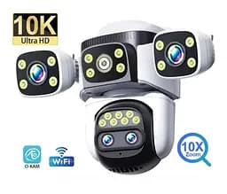 Вулична WiFi IPкамера  CS621-10K  20Мп  біло-чорна 4 об'єктиви поворотні Зум 10-х