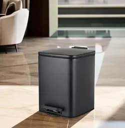 Відро для сміття Zerix Kubix-TC0106 Black з плавним закриттям квадратне 6 л чорний (ZX5890)  - мініатюра 3