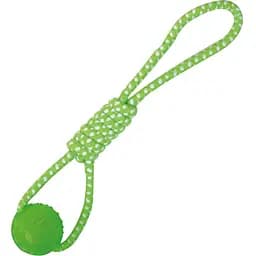 Игрушка для собак Croci Взрывной шар на узловой веревке зеленая 41х6 см