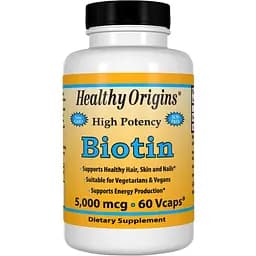 Биотин В7 Healthy Origins 5000 мкг 60 гелевых капсул