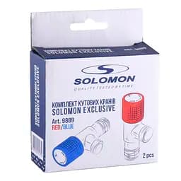 Комплект кранів кутових кераміка Solomon Exclusive 1/2″X1/2″ 9889 Red/Blue (комплект 2шт.) 000025175 - мініатюра 6