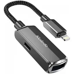 Адаптер Mcdodo 2 in 1 Convertor Lightning to USB-A 3.0 + Lightning CA-2690 Dark сірий