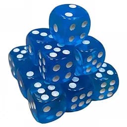 Настольная игра Games 7 Days Кубик D6 прозрачный с точками (синий) , 1 шт. (g7dtransd6dotsblue)