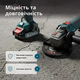 Konner & Sohnen Набір із двох акумуляторних інструментів KS IDAGB 20V SET 1 PLUS 20В шурупокрут-дриль ударний, шліфмашина кутова KS AGB20V-125VR, ЗП 2.4А акб 1х2А·год+1х4А·год кейс 8.1кг - мініатюра 4