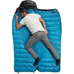 Спальник з натуральним пухом Naturehike CW700 CNK2450WS048, p-р L, чорно-блакитний - мініатюра 4