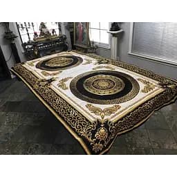 Скатертина Прованс Baroque 180х135 см чорно-біла з золотим (25408) - мініатюра 6