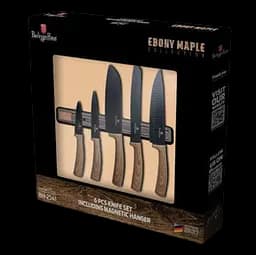 Набір ножів Berlinger Haus Ebony Maple Collection з магнітною підставкою, 6 предметів, чорний (BH 2541) - мініатюра 3