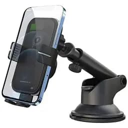 Автомобільний тримач XO WX027 (15W/Wireless Charger), Black - мініатюра 3