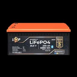 Акумулятор LP LiFePO4 25,6V - 230 Ah (5888Wh) (BMS 200A/100А) пластик Smart BT - мініатюра 2