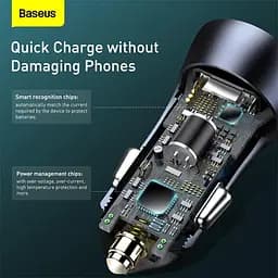 Зарядний автомобільний набір BASEUS Golden Contactor Pro Dual Quick Car Charger Set 40w TZCCJD-B0G - мініатюра 6