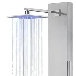 Душова панель Corsan Neo inox LED з термостатом S060TSLLED, Нержавіюча сталь - мініатюра 6