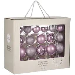 Набір ялинкових кульок House of Seasons 7/6/5 см 42 шт. бузкові (8720362102946)
