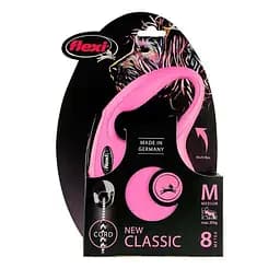 Повідець-рулетка Flexi New Classic M для собак середніх порід трос 8 м до 20 кг рожевий - мініатюра 2