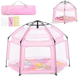 Палатка каркасная, MR1512PowderPink, автоматически раскладывается, коврик