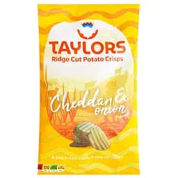 Чипси картопляні Taylors зі смаком чеддера та цибулі 150 г