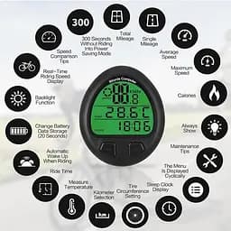 Велокомп'ютер Bicycle Computer NO: 669/999 Waterproof + підсвічування екрану (19 функцій) - мініатюра 3