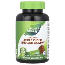 Яблучний оцет Nature's Way Organic Apple Cider Vinegar Gummies 500 мг 60 жувальних цукерок