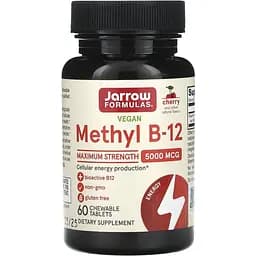 Метил B-12 Jarrow Formulas Methyl B-12 со вкусом вишни 5000 мкг 60 леденцов