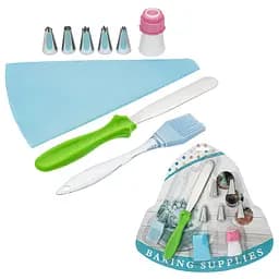 Набор кондитерский из 3 предметов и 5 насадок (шпатель, мешок силиконовый многоразовый и кисточка), Kitchen Master 86115