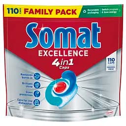 Капсули для посудомийної машини Somat Excellence 4-в-1, 110 шт.