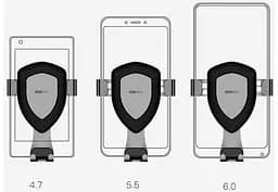 Автомобільний тримач XiaomiCOOWOO Gravity induction car phone holder T100 Silver - мініатюра 5