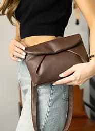 Жіноча сумка через плече Sambag Rose шоколадна 23 х 17 х 4.5 см (94200020) - мініатюра 2
