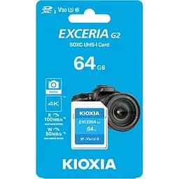 Карта пам'яті Kioxia SDXC Exceria G2 64GB Class 10 UHS-I U3 V30 (R100/W50MB/s) (LNEX2L064GG4) [163973] - мініатюра 2