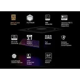 Блок живлення Zalman Teramax 2 View 850W ATX 3.0 80+ Gold (ZM850-TMX2VIEW) - мініатюра 9