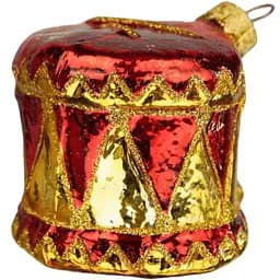 Ялинкова прикраса Санта Шоп Барабан червоний скло (4820001180268)