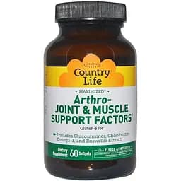 Витаминно-минеральный комплекс Country Life Arthro-Joint and Muscle Support для поддержания костей, суставов и мышц 60 капсул