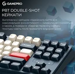 Клавиатура игровая механическая GamePro MK-285-BL Asgard Ragnar Keychron Super Red Switch Bluetooth 5.2/2.4 ГГц/USB Blue - мініатюра 10