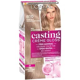 Фарба-догляд для волосся без аміаку L'Oreal Paris Casting Creme Gloss відтінок 810 Перламутровий блонд 120 мл (A5775476)