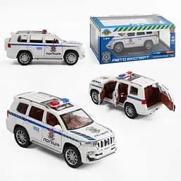 Машина Полиция 41952, 1:24, металлопластик, инерция, звук, свет, двери