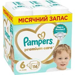 Подгузники Pampers Premium Care Размер 6 (13-18 кг) 116 шт.