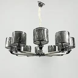 Плафонная люстра с элементами белой экокожи Line.F S 198/10 WT