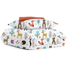Комплект постільної білизни Cosas Colorful animals CS3 Підлітковий бежевий (AnimalsMushrooms_Orange_155)