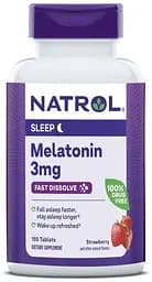 Натуральная добавка Natrol Melatonin 3 mg Fast Dissolve, 150 таблеток Клубника