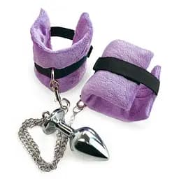 Наручники с металлической анальной пробкой Art of Sex Handcuffs with Metal Anal Plug, size M, Purple Art of Sex SO6183 92994