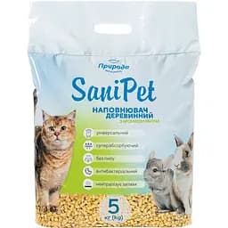 Наповнювач деревинний Природа Sani Pet Універсальний з ароматом яблука 5 кг