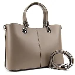 Темно-бежевая кожаная женская сумка средних размеров Firenze Italy F-IT-7627DB