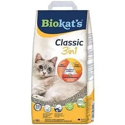 Наполнитель Biokats Classic 3in1 для кошачьего туалета бентонитовый 10 л