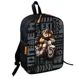 Рюкзак школьный детский 36х27см Медведь Тедди на мотоцикле для мальчика (00846)