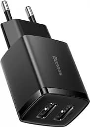 Сетевое зарядное устройство для Baseus Compact Charger 2USB 10.5W черный (CCXJ010201)