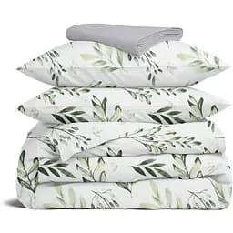 Комплект постільної білизни Cosas Olive mood CS4 Двоспальний оливковий (OliveMood_El160x30-52Grey_180) - мініатюра 1